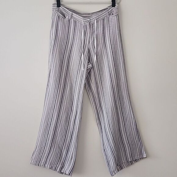 Lane Bryant Linen Stripes Wide Leg Waist Band Pants 14/16 XXL (T20) - Picture 2 of 7